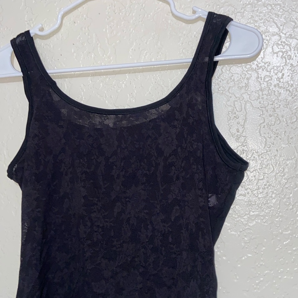 Black Floral Print Tank